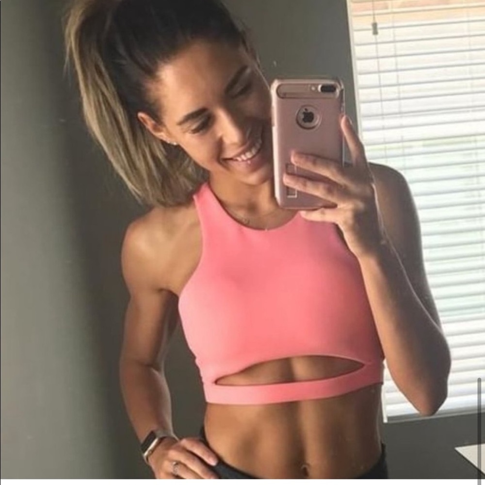 Discontinued Cleo Harper Coco Bralet Coral Pink Sports Bra XS